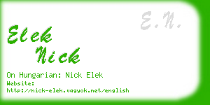 elek nick business card